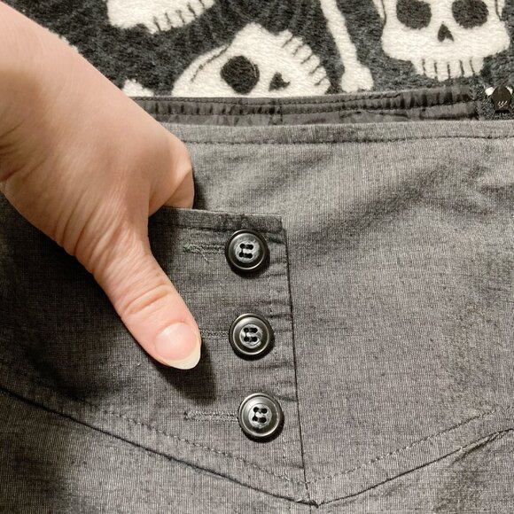 SMART SET Vintage dark grey pinup girl style pencil skirt ~ Y2K goth XS SMALL - Picture 9 of 13